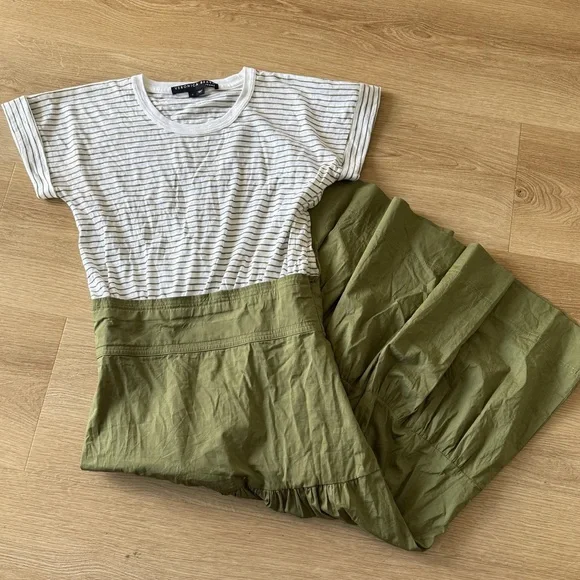 Veronica Beard Trail Mixed Media Dress in White Fern - Picture 4 of 10